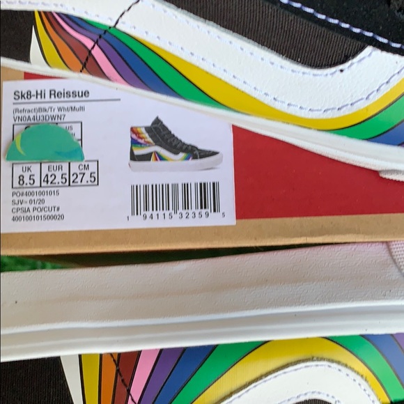 VANS SK8-Hi REISSUE REFRACT TRUE WHITE/MULTI MEN’s - Picture 12 of 16